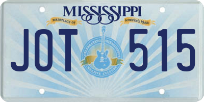 MS license plate JOT515