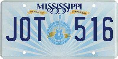 MS license plate JOT516