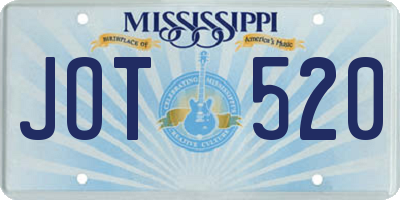 MS license plate JOT520