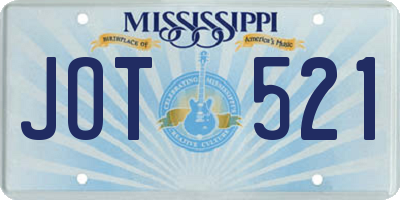 MS license plate JOT521