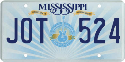 MS license plate JOT524