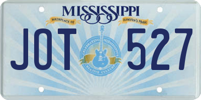 MS license plate JOT527