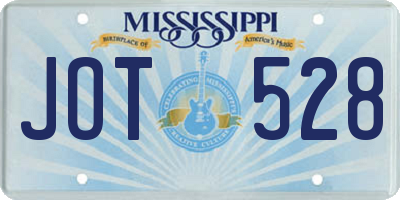 MS license plate JOT528