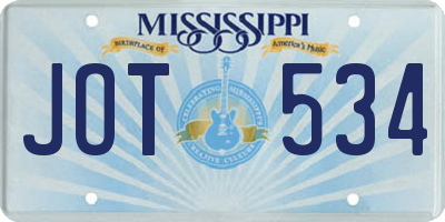 MS license plate JOT534
