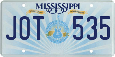 MS license plate JOT535