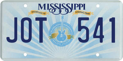 MS license plate JOT541