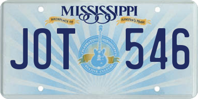 MS license plate JOT546