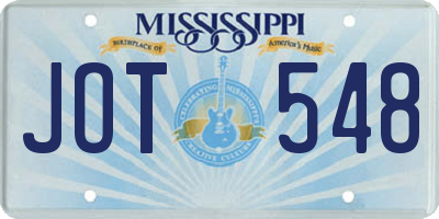 MS license plate JOT548