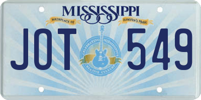 MS license plate JOT549