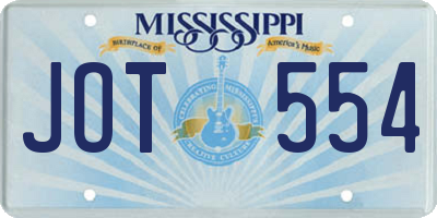 MS license plate JOT554