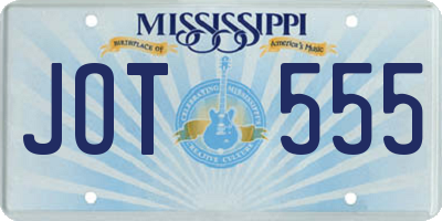 MS license plate JOT555