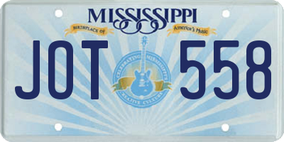 MS license plate JOT558