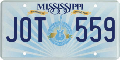 MS license plate JOT559
