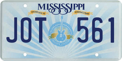 MS license plate JOT561