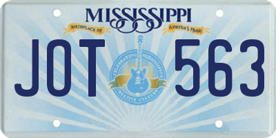 MS license plate JOT563
