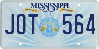 MS license plate JOT564