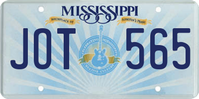 MS license plate JOT565
