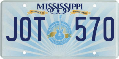 MS license plate JOT570