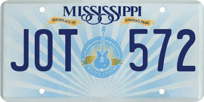 MS license plate JOT572