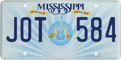 MS license plate JOT584