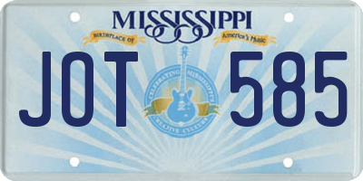 MS license plate JOT585