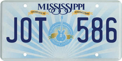 MS license plate JOT586