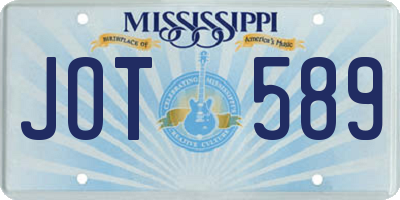 MS license plate JOT589