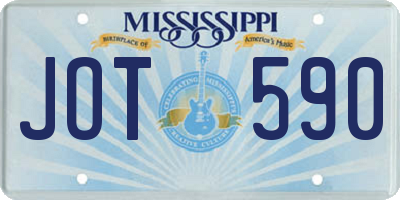 MS license plate JOT590