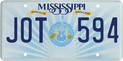 MS license plate JOT594