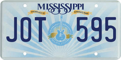 MS license plate JOT595