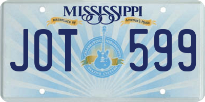 MS license plate JOT599