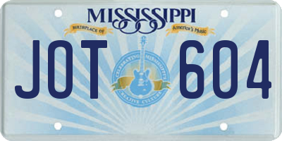 MS license plate JOT604