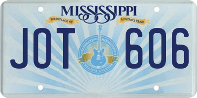 MS license plate JOT606