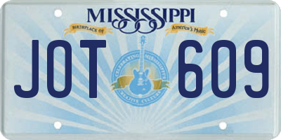 MS license plate JOT609