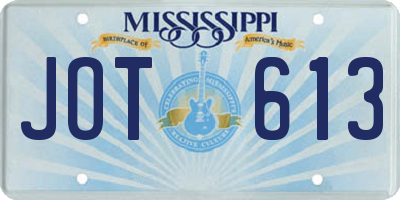MS license plate JOT613
