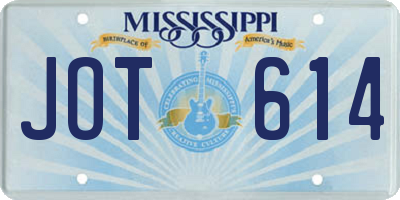 MS license plate JOT614