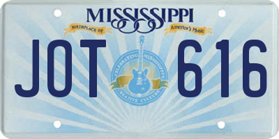 MS license plate JOT616