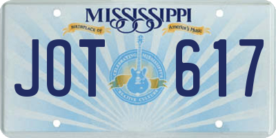 MS license plate JOT617