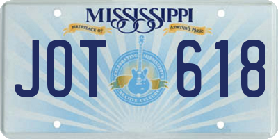 MS license plate JOT618
