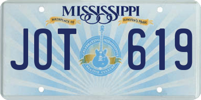 MS license plate JOT619