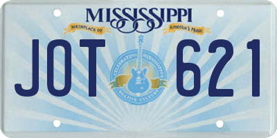 MS license plate JOT621