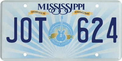 MS license plate JOT624