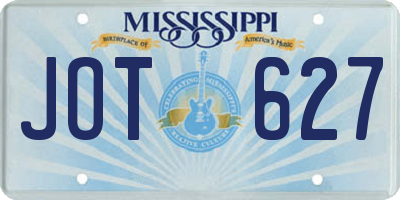 MS license plate JOT627