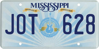 MS license plate JOT628