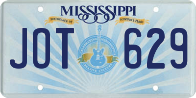 MS license plate JOT629