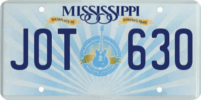 MS license plate JOT630