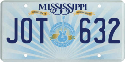 MS license plate JOT632
