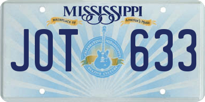MS license plate JOT633