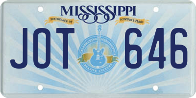 MS license plate JOT646