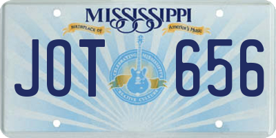 MS license plate JOT656